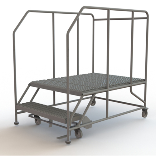 Plateforme de travail mobile, Acier, 2 Marches, 20" ha, 48" p, 36" Marche, Stri&eacute; PB Rental Co. Ltd.