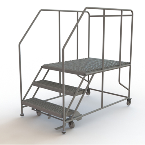 Plateforme de travail mobile, Acier, 3 Marches, 30" ha, 48" p, 36" Marche, Stri&eacute; PB Rental Co. Ltd.