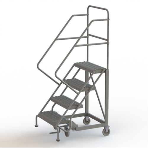 Safety Slope Rolling Ladder, 4 Steps, Serrated, 50° Incline, 40" High PB Rental Co. Ltd.
