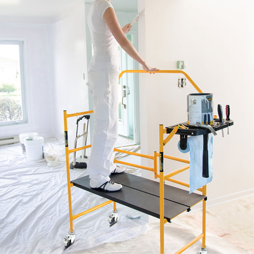 Jobsite Series 4' Safety Rail & Tool Shelf Scaffold Kit, Steel Frame, 49-1/2" D x 57-3/4" H PB Rental Co. Ltd.