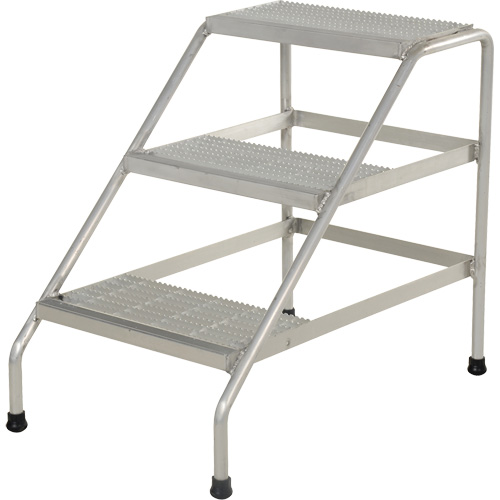 Escabeau en aluminium, 3 marche(s), 22-13/16" la x 34-9/16" lo x 30" h, Capacit&eacute; 500 lb PB Rental Co. Ltd.