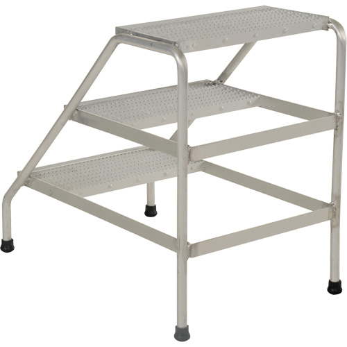 Escabeau en aluminium, 3 marche(s), 22-13/16" la x 34-9/16" lo x 30" h, Capacit&eacute; 500 lb PB Rental Co. Ltd.