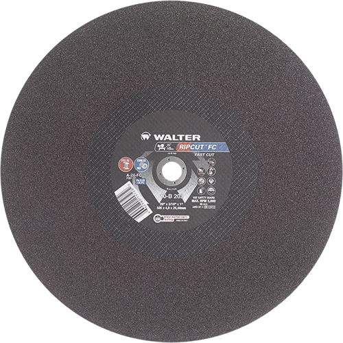 Ripcut Stainless Steel & Steel Cut-Off Wheel for Stationary Saws, 20" x 3/16", 1" Arbor, Type 1, Aluminum Oxide, 3000 RPM PB Rental Co. Ltd.