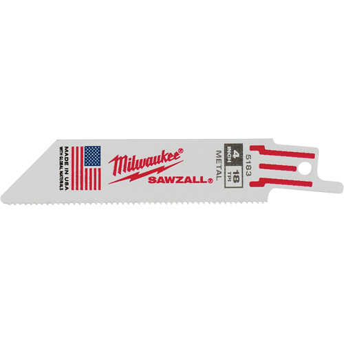 Sawzall&reg; Reciprocating Saw Blade, Bi-Metal, 18 TPI, 4" L x 3/4" W PB Rental Co. Ltd.