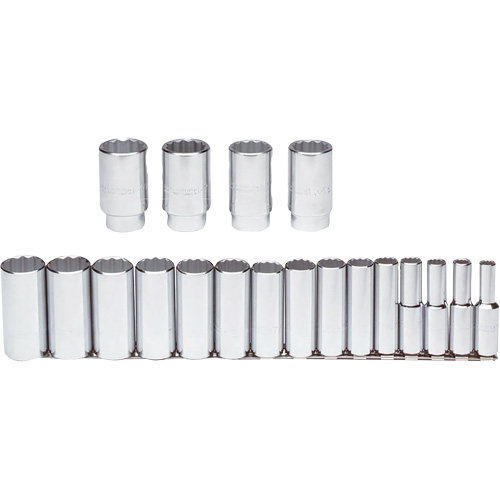 Socket Set, 19 Pcs, 1/2" Drive Size, Deep PB Rental Co. Ltd.