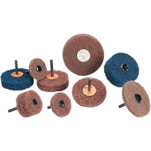 Meule Buff & Blend Standard Abrasives, 3" dia. x 1/4" la, Arbre 1/4", Oxyde d'aluminium PB Rental Co. Ltd.