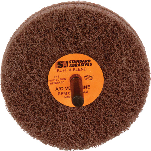 Standard Abrasives 2-Ply Buff & Blend Wheel, 3" Dia. x 2" W, 1/4" Arbor, Aluminum Oxide PB Rental Co. Ltd.