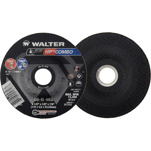 HP Combo Depressed Center Combination Wheel, 4-1/2" x 1/8", 7/8" Arbor, Type 27 PB Rental Co. Ltd.