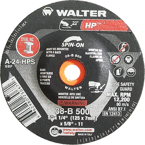 HP Spin-On Grinding Wheel, 5" x 1/4", 5/8"-11 Arbor, Type 27S PB Rental Co. Ltd.