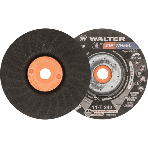Spin-On Zipcut Right Angle Grinder Reinforced Cut-Off Wheels, 4-1/2" x 7/8", 5/8"-11 Arbor, Type 27, Aluminum Oxide, 13300 RPM PB Rental Co. Ltd.