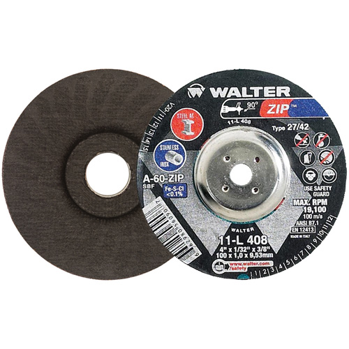 Zip Cutting and Grinding Wheel, 4" x 1/32", 3/8" Arbor, Type 27, 60 Grit, Aluminum Oxide PB Rental Co. Ltd.
