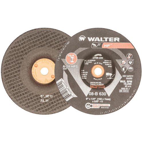 HP Grinding and Cutting Wheel, 6" x 1/4", 5/8"-11 Arbor, Aluminum Oxide, Type 27 PB Rental Co. Ltd.