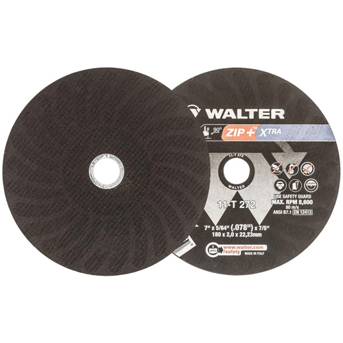 Zip+Xtra Heavy-Duty Cut-Off Wheel, 7" x 5/64", 7/8" Arbor, Type 1, Aluminum Oxide, 8600 RPM PB Rental Co. Ltd.