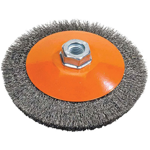 Meule soucoupe &agrave; fils cr&ecirc;p&eacute;s, 4" dia., Fils 0,012", Arbre 5/8"-11 PB Rental Co. Ltd.