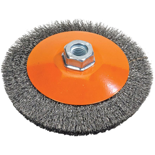 Meule soucoupe &agrave; fils cr&ecirc;p&eacute;s, 5" dia., Fils 0,012", Arbre 5/8"-11 PB Rental Co. Ltd.