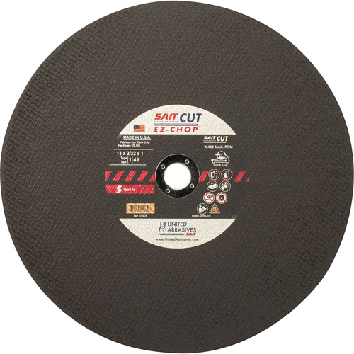 Chop Saw Wheel, 12" x 0.093"/3/32", 1" Arbor, Type 1, Aluminum Oxide, 5100 RPM PB Rental Co. Ltd.