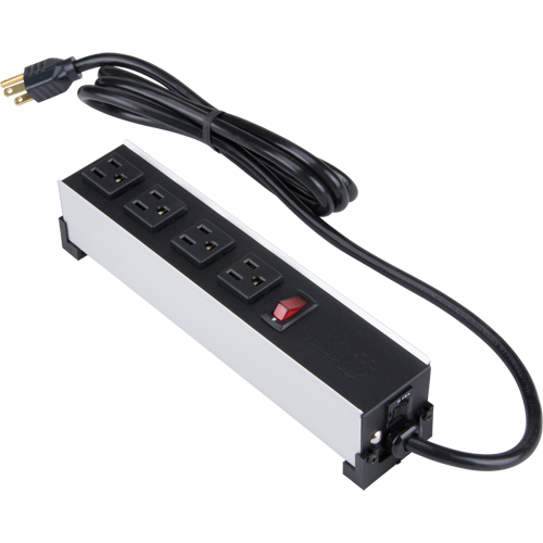 Indoor Brushed Aluminum Power Bar, 4 Outlet(s), 6' PB Rental Co. Ltd.