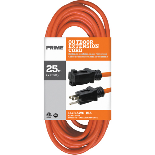 Vinyl Extension Cord, Outdoor, SJTW, 14/3 AWG, 15 A, 25' PB Rental Co. Ltd.