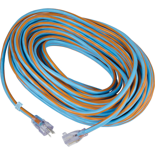 Cordon rallonge verrouillable toute saison en caoutchouc TPE Arctic Blue, Toutes saisons, SJEOW, AWG 12/3, 15 A, 100' PB Rental Co. Ltd.