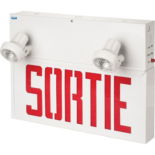 Stella Combination Signs - Sortie, LED, Hardwired, 17-1/2" L x 12-1/2" W, French PB Rental Co. Ltd.