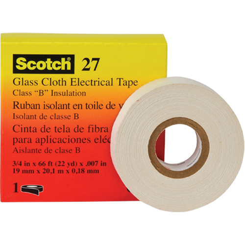 Rubans isolants en toile de verre 27 Scotch, 19 mm (3/4") la x 20 m (66') lo PB Rental Co. Ltd.