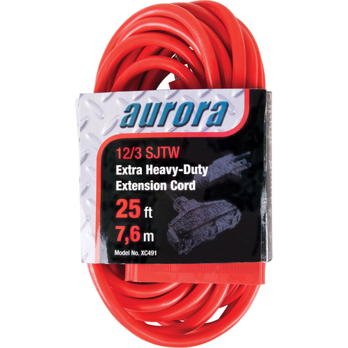 Cordon rallonge en vinyle, Ext&eacute;rieur, SJTW, AWG 12/3, 15 A, 3 prise(s), 25' PB Rental Co. Ltd.