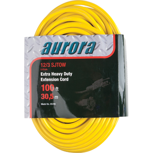 Vinyl Extension Cord with Light Indicator, Outdoor, SJTOW, 12/3 AWG, 15 A, 100' PB Rental Co. Ltd.
