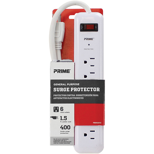 Surge Protector, 6 Outlets, 400 J, 1875 W, 2' Cord PB Rental Co. Ltd.