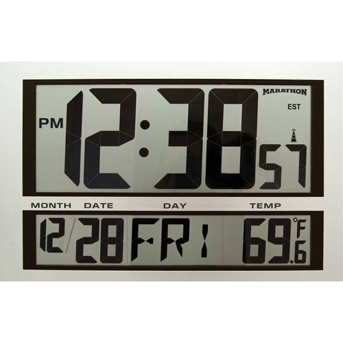 Horloge g&eacute;ante, Num&eacute;rique, &agrave; piles, 16,5" la x 1,7" p x 11" h, Argent PB Rental Co. Ltd.