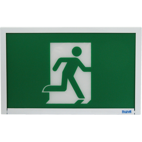 Enseigne de sortie coureur, DEL, &agrave; piles, 12" lo x 7 1/2" la, Pictogramme PB Rental Co. Ltd.
