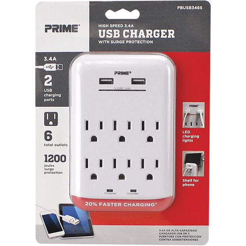 Prime&reg; USB Charger with Surge Protector PB Rental Co. Ltd.