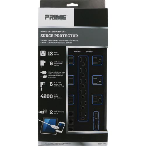 USB Charging Surge Protectors, 12 Outlets, 4200 J, 1875 W, 6' Cord PB Rental Co. Ltd.