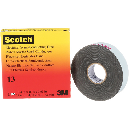 Ruban isolant semi-conducteur Scotch, 19 mm (3/4") x 4,6 m (15'), Noir, 30 mils PB Rental Co. Ltd.