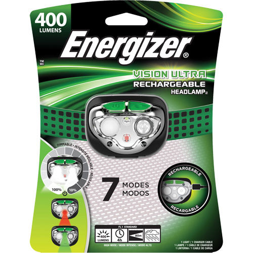 Vision Ultra Headlight, LED, 400 Lumens, 4 Hrs. Run Time, Rechargeable Batteries PB Rental Co. Ltd.