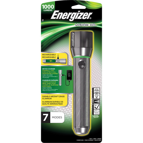 Lampe de poche Vision HD Focus, DEL, 1000 lumens, Piles Rechargeable PB Rental Co. Ltd.