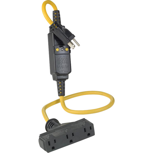 Triple-Tap Inline GCFI Extension Cord & Connector, 120 V, 15 Amps, 3' Cord PB Rental Co. Ltd.