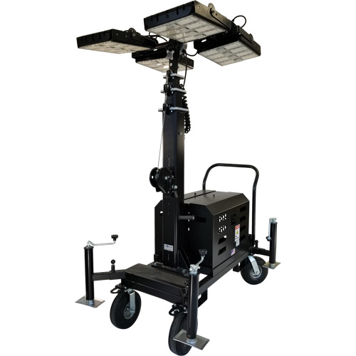 Tour d'&eacute;clairage avec quatre lampes DEL Beacon, Diesel/&eacute;lectrique, 800 Watts, 120 000 Lumens, Hauteur de 17' PB Rental Co. Ltd.