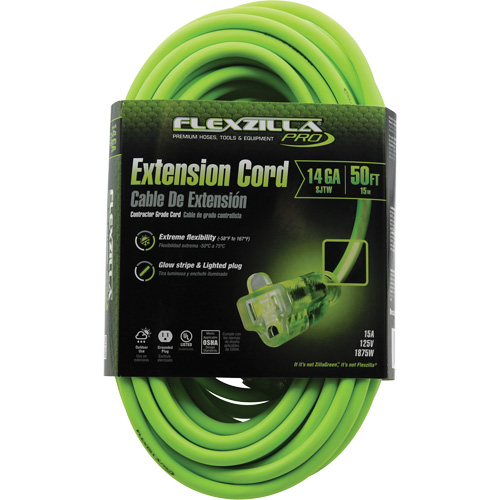 Cordon rallonge industriel Flexzilla Pro, Toutes saisons, SJTW, AWG 14/3, 15 A, 50' PB Rental Co. Ltd.