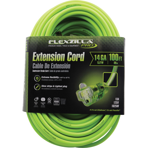 Cordon rallonge industriel Flexzilla Pro, Toutes saisons, SJTW, AWG 14/3, 15 A, 100' PB Rental Co. Ltd.