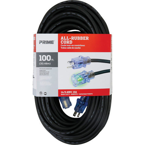 All-Rubber Extension Cord, Outdoor, SJOOW, 14/3 AWG, 15 A, 100' PB Rental Co. Ltd.