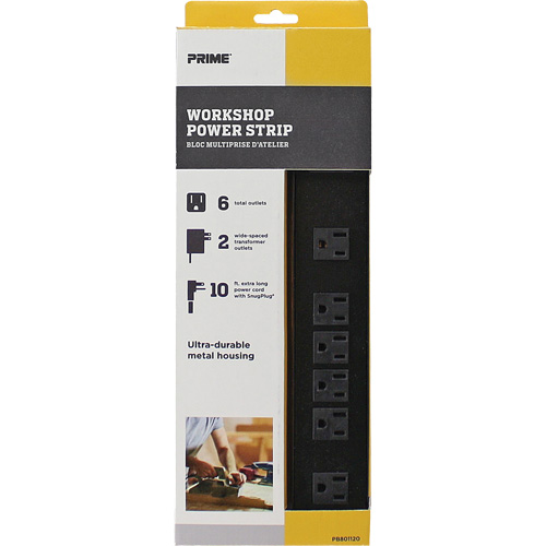 Metal Workshop Power Strip, 6 Outlet(s), 10', 15 A, 1875 W, 125 V PB Rental Co. Ltd.