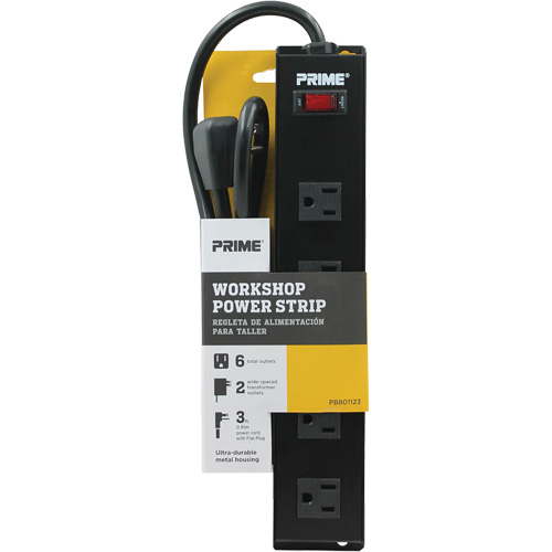 Metal Workshop Power Strip, 6 Outlet(s), 3', 15 A, 1875 W, 125 V PB Rental Co. Ltd.