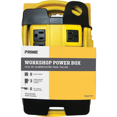Bloc d'alimentation pour atelier, 8 Prise(s), 6', 15 A, 1875 W, 125 V PB Rental Co. Ltd.