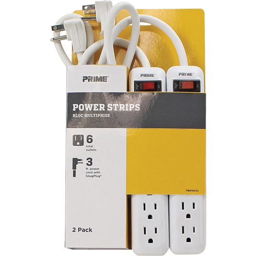 Bloc multiprise paquet de 2, 6 Prise(s), 3', 15 A, 1875 W, 125 V PB Rental Co. Ltd.
