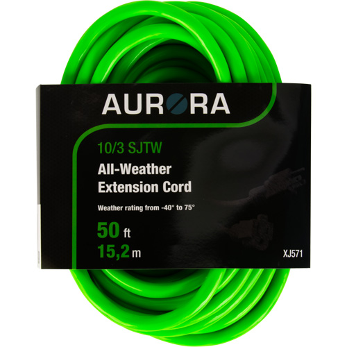 Cordon rallonge de calibre industriel, Toutes saisons, SJTW, AWG 10/3, 15 A, 50' PB Rental Co. Ltd.