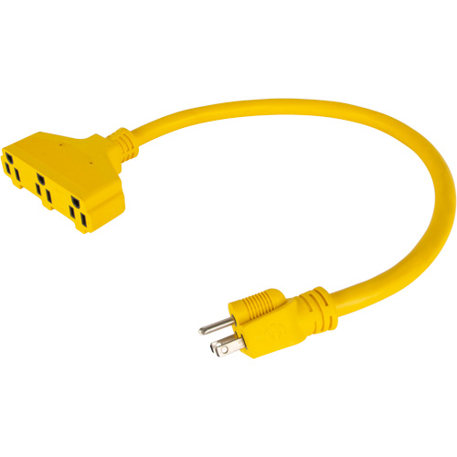 Adaptateur de rallonge d'alimentation, Ext&eacute;rieur, STOW, AWG 12/3, 15 A, 3 prise(s), 2' PB Rental Co. Ltd.