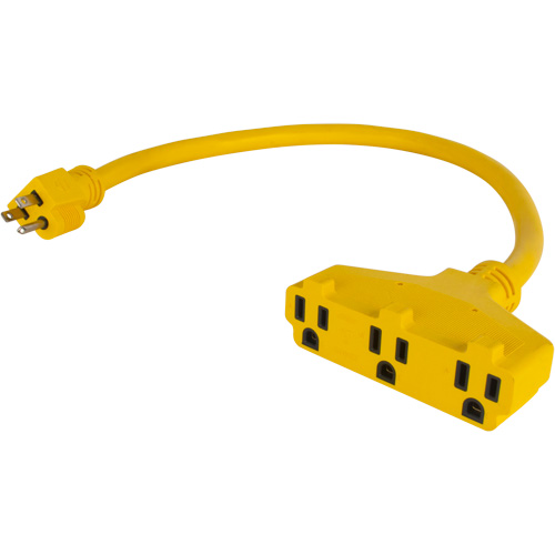 Adaptateur de rallonge d'alimentation, Ext&eacute;rieur, STOW, AWG 12/3, 15 A, 3 prise(s), 2' PB Rental Co. Ltd.