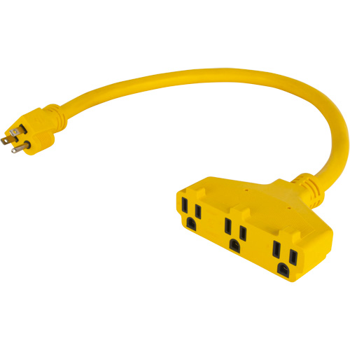 Adaptateur de rallonge d'alimentation, Ext&eacute;rieur, STOW, AWG 12/3, 15 A, 3 prise(s), 2' PB Rental Co. Ltd.