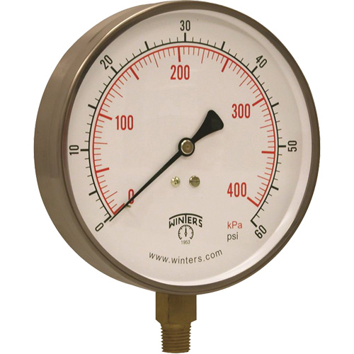 Manom&egrave;tre pour entrepreneur,  4-1/2", 0 - 60 psi, Fixation inf&eacute;rieure, Analogique PB Rental Co. Ltd.