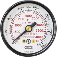 Pressure Gauges, 1-1/2" , 0 - 4000 psi, Back Mount, Analogue PB Rental Co. Ltd.